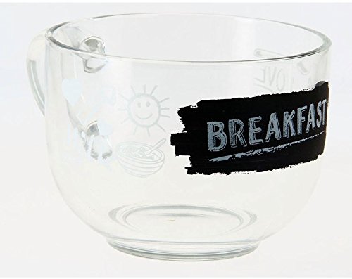 Cerve Tazza tazzone 70cl Mug vetro decorato colazione latte cereali con manico