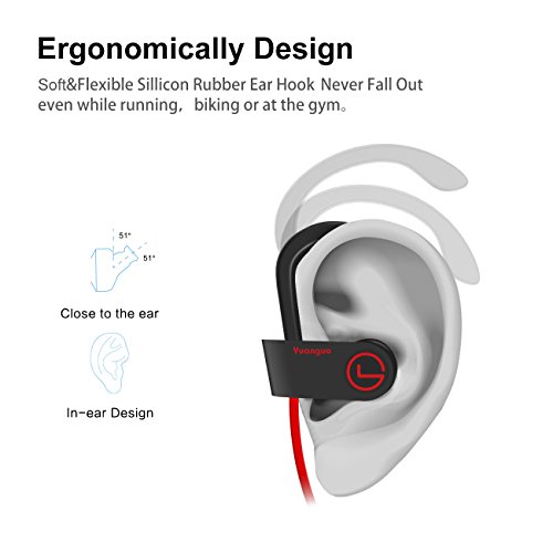 Cuffie Bluetooth V4.1 Arbily Wireless Bluetooth Auricolare In-Ear Stereo Sports Noise Cancelling Cuffie Sportive headphone per Running/ Impermeabile/ Esercizio / sweatproof headset con Microfono per iOS, Android, iPad, Smartphone