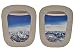 Produktbild 2 tlg. XL Set: Wandtattoo / Sticker - " Fenster im Flugzeug " - Alpen Landschaft Urlaub Bullauge - Wandsticker Aufkleber - Reise Urlaub - Landschaft - Reise & Urlaub