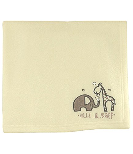 BabyPrem Baby Fleece Buggy Blanket 90 x 70cm Elli & Raff Safari Animal ELEPHANT