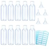 Material: la botella transparente está hecha de plástico. durable y reutilizable Con tapas de disco; hermético; la capacidad es de 100 ml; el contenido de las botellas transparentes se puede ver directamente.