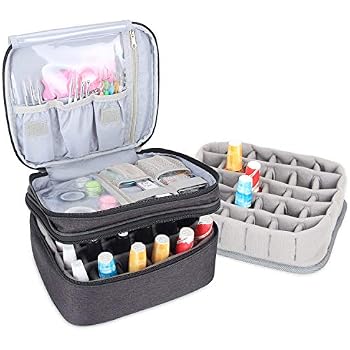 Étagère Murale Pour Vernis à Ongles Dazone - 2 Supports Métal Losangé 5 Niveaux - Organisateur Cosmetics Noir
