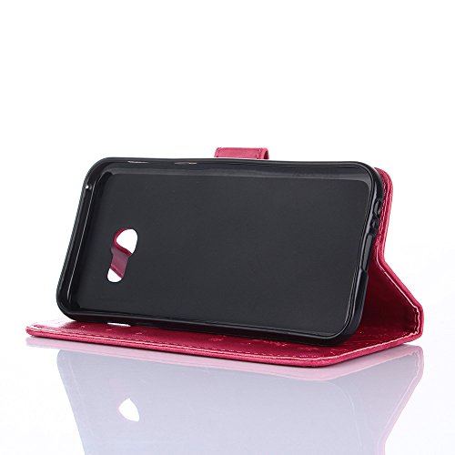 Samsung Galaxy A5 ( 2017 ) Hülle, Samsung Galaxy A5 ( 2017 ) Schutzhülle, Alfort 3 in 1 Lederhülle Fashion Design Premium PU Leder Hohe Qualität Tasche Case Cover Kasten Abdeckung Wallet für Samsung Galaxy A5 ( 2017 ) 5.2″ Smartphone Funktion Standfunktion Unterstützte Telefone und Magnetverschluss mit Schmetterling ( Rote ) + Alfort Schwarz Stylus Pen - 8