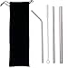 Produktbild Eulan Stainless Steel Smoothie Straws Set- Cleaning Brushes Metal Beverage Straws 4 Piece Combination Bag Set for Milkshakes, Frozen Drinks, Smoothies, Cocktail, Bubble Tea and Hot Drinks