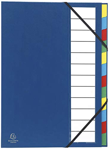 Exacompta 55342E - Clasificador tapa dura lomo extensible 12 compartimentos azul Exacompta 55342E - Clasificador tapa dura lomo extensible 12 compartimentos azul