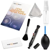 K&F Concept&reg; Objektiv Reinigungsset,Kamera Reinigungsset,Reinigungsset f&uuml;r Kameras,Reinigungsset dslr,Reinigungsset Spiegelreflexkamera mit Reinigungspinsel + 2er Reinigungst&uuml;cher + Reinigungspapier + Luft Gebl&auml;se Reiniger + Handlich Leere Spr&uuml;hflasche + Lens Brush