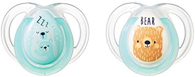 0-6m Night time Soothers Tommee Tippee Ctn 2 pack (turquoise/bears)