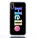 Produktbild iPhone X (5.8 Zoll) Hülle, Hozor TPU Schwarz Schutzhülle Kratzfeste Buntes Plating Reflektierend Muster Handy Hülle Weiche Silikon Bumper Case Rückseite Cover Tasche - Hello