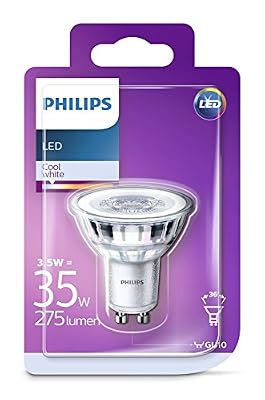 Philips Spot LED Culot GU10, 3,5W Équivalent 35W, Blanc Froid