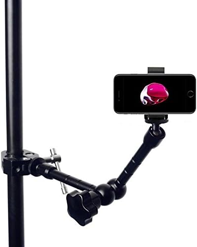 11" Inch Metal Articulating Magic Arm+Clamp Crab Plier Clip+Phone Holder Bracket for iPhone 7 plus,iPhone 7