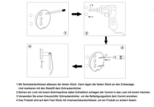 Auralum® WC Toilettenpapierhalter Papier Halter Papierhalter Wandhalter Papierrollenhalte - 4