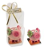 1 Schweinchen mit Kleeblatt auf Marzipan