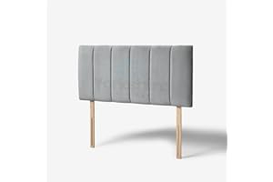 Y HOMEWARE YORKSHIRE HOMEWARE Padded Lined Headboard | Lined Headboards in Plush Velvet Fabric | Bed Bedroom Decor Hotel Furniture (Charcoal, 3ft Single)