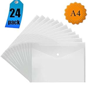 24 Cartelline Portadocumenti A5 Impermeabili - Con Chiusura A Strappo Ed Etichette | 6 Colori Vivaci - Foto 9