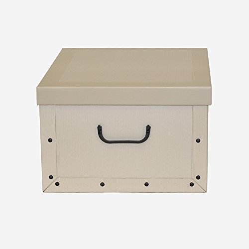 XXL Dekokarton in moderner Trendfarbe „Classic White“ mit dezenten Streifen. Praktisch und edel für Haushalt, Büro oder zum Verschenken! Mit Griffen zum Tragen und XXL Volumen! - 3