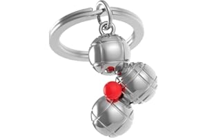 METALMORPHOSE - Porte-clés Boules de pétanque argentées et cochonnet rouge - MTM141