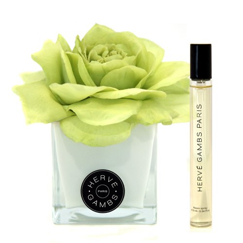 HERVÉ GAMBS Vert Tubereuse Room Spray 10 ml and Green Couture Flower Diffuser Gift Box