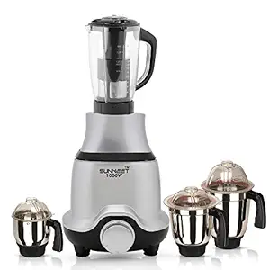 Sunmeet BUTSLV21 1000-Watt Mixer Juicer Grinder with 4 Jars -1 Juicer Jar, 1 Wet Jar, 1 Dry Jar and 1 Chutney Jar, Silver Make in India (ISI Certified)