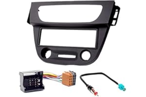 CARAV 11-152-27-7 Façade d'autoradio Car 1-DIN dans Dash Installation Kit Set for Megane III 2008-2016, Fluence 2010 + (Dark Grey) + Adaptateur ISO and Antenna Cable