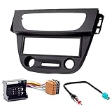 For Renault Megane III 2008 - 2016, Fluence 2010 + (Dark Grey) + ISO and Antenna Adapter Cable