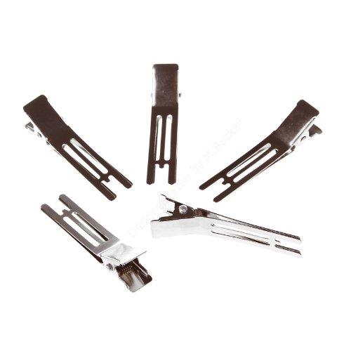 Preisvergleich Produktbild 25 x Haarspange HS-2 ROHLING Haarklammern silber Haarclip zum Aufpeppen 1423