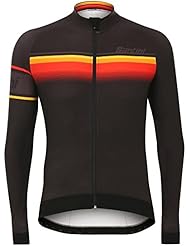 Maillot De Ciclismo De Manga Larga Santini 2017 Sleek Lombardia Aquazero Negro (L , Negro)