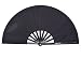 Produktbild TANG SHI  Großer faltender Fan, Chinease/Japanischer faltender Nylon-Stoff Handventilator, Frauen-Handfaltenventilatoren Handgebläse-Geschenkfan Fertigkeitfan-faltender Fan-Tanz-Fan (Black)