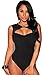 Produktbild Neue Damen Schwarz Peep Loch Teddy Body Dessous Monokini Gymnastikanzug Teddies Pole Dance Wear Größe M 10–12