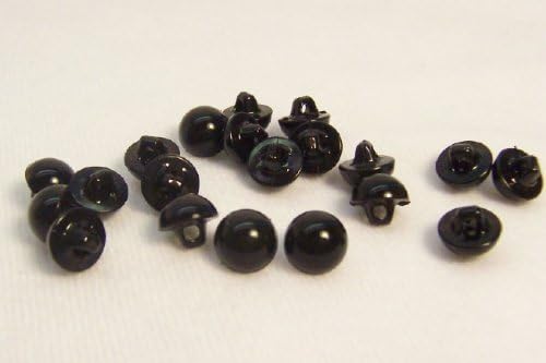 Sassy Bears 10mm Solid Black Sew-in Button Eyes for Bear, Doll, Puppet, Plush Animal and Craft - 10 Pairs