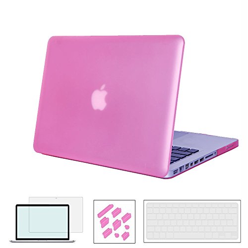RYGOU Macbook Pro 13 Hülle, 4 in 1 Matte Plastik Hartschale Tastaturschutz Screen Shell Anti-Staub-Stecker für Macbook Pro 13,3 Zoll mit CD / DVD-Laufwerk Modell: A1278