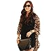 Produktbild Damen Sommer Kap Tunika Tops Rosennie Frauen Mode Lose Casual Elegant Leopard Drucken Batwing Ärmel Kap Tunika Chiffon Strickjacke Dame Oberteile Schal (als Anzeigen, Frei)