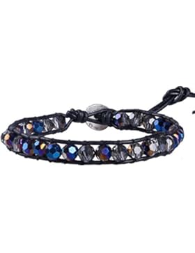 KELITCH Blau Kristall Perlen Wickel Armbänder Handmade Strang Charm Mädchen Schmuck