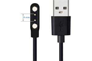 Aliwisdom Montre connectée Chargeur magnétique, Montres connectées Accessoires Universel USB 2 broches Câble de chargeur de Charge magnétique pour Smartwatch, Espacement des contacts du chargeur 4 mm