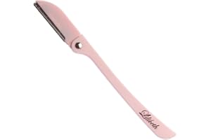 Lilibeth of New York Original Brow Shaper - Foldable Eyebrow Trimmer & Facial Hair Removal Device - Peach Fuzz Remover - Dermaplaning Tool for Women - Single - Baby Pink