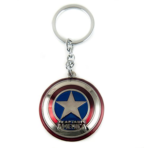 (Silver) - Lzy-store Captain America's Shield Keyrings Keychains Bag Accessories Jewelrys (Metal ring with strings attached) (Silver)