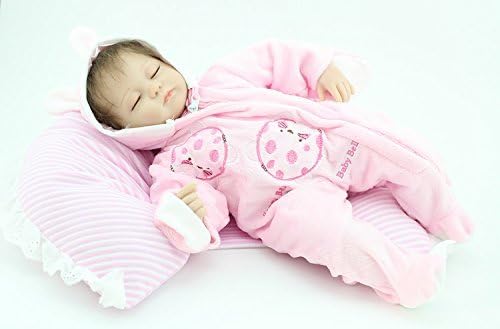 17" Lovely Lifelike Reborn Soft Silicone Vinyl Real Touch Doll Reborn Doll Newborn Sleeping Baby Free Magnet Pacifier