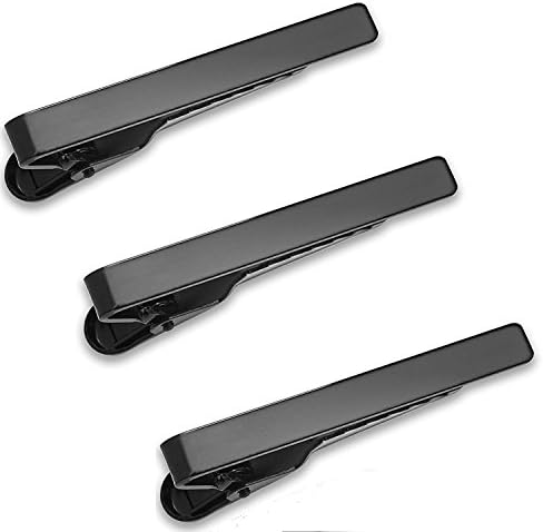 Tie Bar Set 3-Pc Tie Clips for Skinny Ties, 4 cm w/Gift Box Puentes Denver