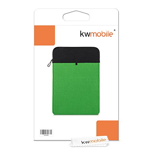 kwmobile Laptoptasche Filz Sleeve für 15″ 15,6″ Laptop / Ultrabook – Notebook Tasche Schutzhülle Laptop Case Hülle in Grün Schwarz Innenmaße: ca. 42 x 29 cm - 5
