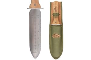 linoows Hori Hori Pflanzmesser, Japanisches Retro Gartenmesser mit Scheide