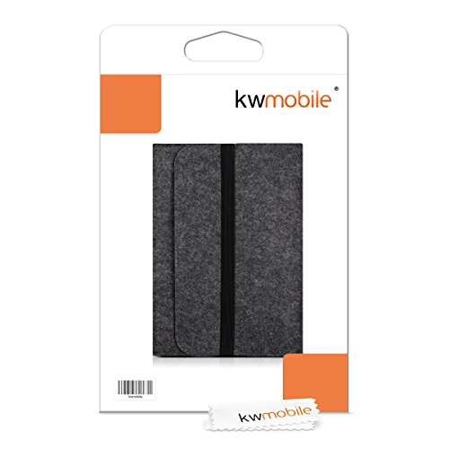 kwmobile Laptoptasche Filz Sleeve für Microsoft Surface Book – Notebook Tasche Schutzhülle Laptop Case Hülle in Dunkelgrau mit Innentaschen - 7