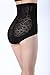 Bigood Women Lace Floral Boyshort High Waist Underpant Black XXXL Waist 83-90 cm