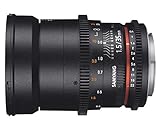 Montura para Canon EF Samyang F1312901101 - Objetivo para vídeo VDSLR para Canon EF (Distancia Focal Fija 35mm, Apertura T1.5-22 AS UMC II, diámetro Filtro: 77mm), Negro