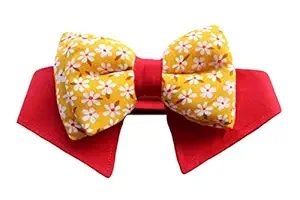 Lana Paws Bloomingdale Dog Tuxedo Bow Collars/Dog Bow/Dog Accessories/Dog Gift (Red & Yellow)