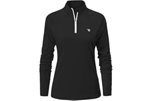 ‎DONHOBO donhobo Damen Sport Shirt Langarm T-Shirt Schnelltrocknend Gym Yoga Fitness Training Laufshirt mit 1/4 Reißverschluss