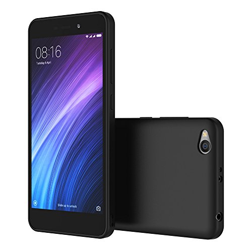 Funda Xiaomi Redmi 4A  AICEK Negro Silicona Fundas para Redmi 4A Carcasa Xiaomi Redmi 4A Negro Silicona Funda Case