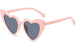 CUHZA Retro Herz Sonnenbrille,Damen-Herz Sonnenbrille mit UV400 Schutz,Vintage Herzform Hippie Partybrille Katzenaugen-Sonnenbrille für Frauen