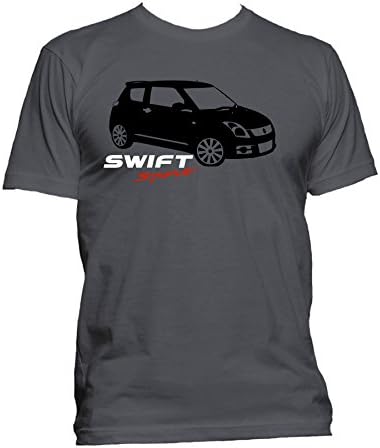 Snarkitude Suzuki Swift Sport. TXT. Ringspun Crewneck Mens T-shirt. Charcoal Large