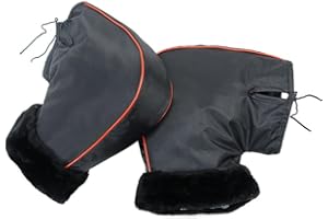 SIQITECH Vélo Guidon Mitaines Réfléchissant Homme Femme Manchons d'hiver Imperméables pour Guidon Vélo Manchons de Moto Gants Coupe Vent Gants de VTT Moto BMX VTC Trottinette Scooter Noir 27 X 30 cm