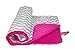 Baby's Comfort BOBBLE CUDDLESOFT BLANKET ( Grey chevron / Pink plush )