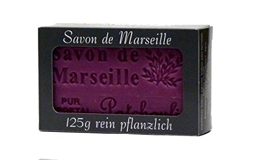 100% Naturseife: Patchouliseife, Sandelholzseife & Vanilleseife, 3-teiliges Seifenset (Savon de Marseille) - 2